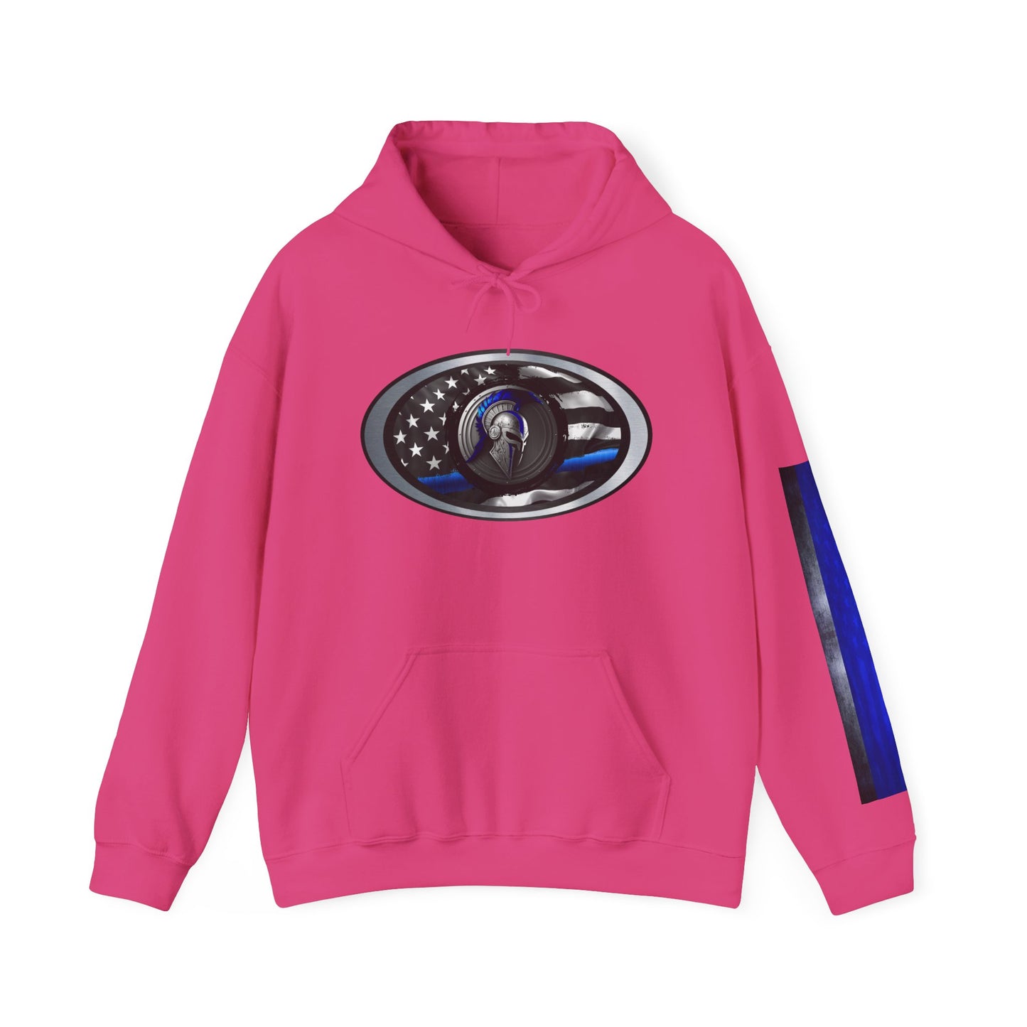 Spartan Hoodie, Thin Blue Line, American Flag, Patriotic Hoodie, Police Officer Gift, Law Enforcement Apparel