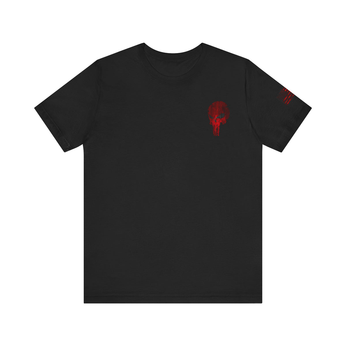 Punisher Skull Red Grunge Distressed Design – Tactical Graphic Art for Shirts, Decals, and Merch
