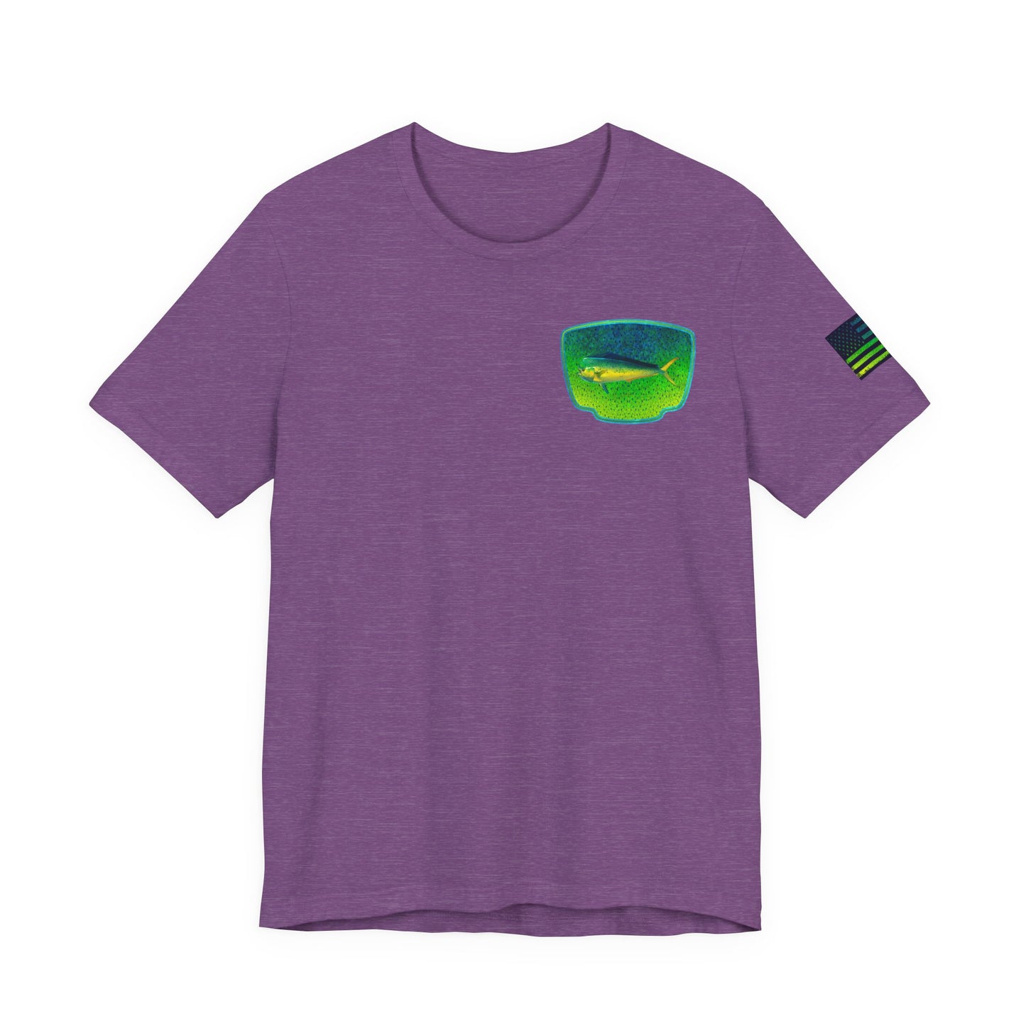 Bright Mahi Mahi Fish Skin Badge Tee – Bold Saltwater Fishing Shirt for Ocean Lovers