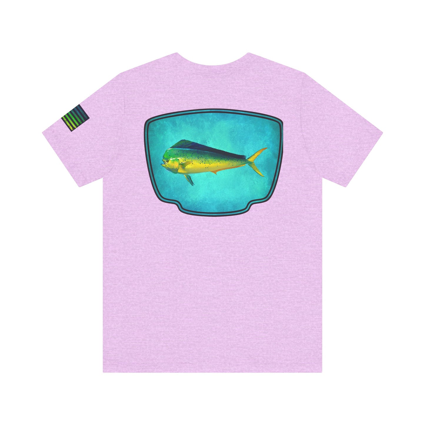 Vibrant Mahi Mahi Badge Tee – Ocean-Inspired Saltwater Fishing Shirt for Men