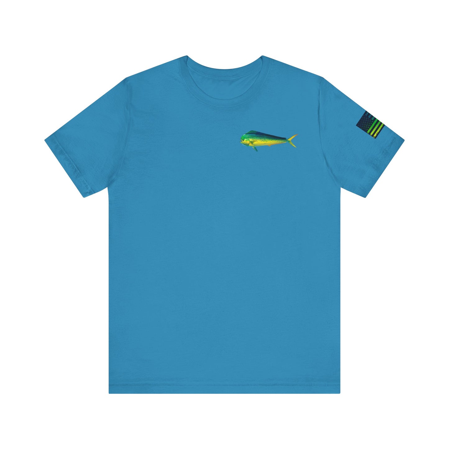 Mahi Mahi American Flag Fishing T-Shirt – Bold Offshore Graphic Tee