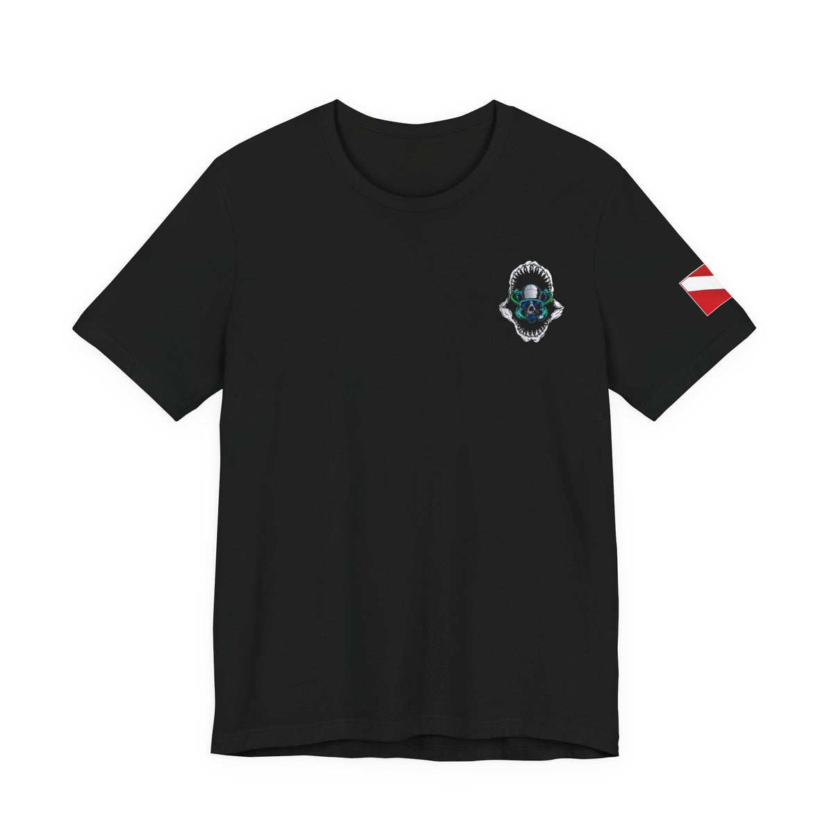Scuba Skull Shark Graphic Tee, Dive Shirt, Beachwear, Summer Fashion, Gift for Ocean Lovers