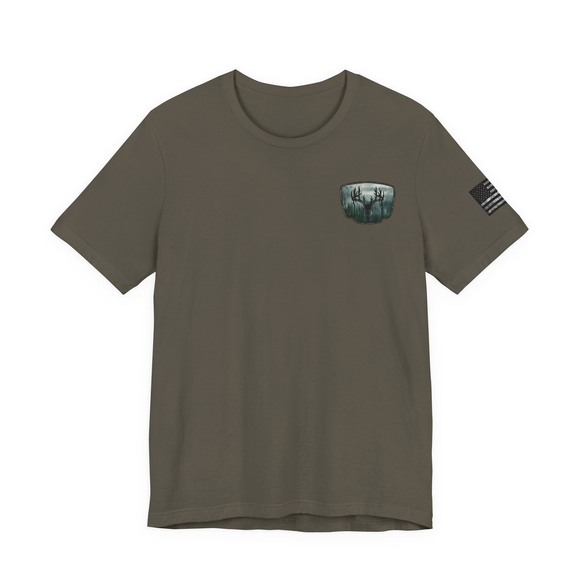 Deer Skull Forest Flag Hunting Tee