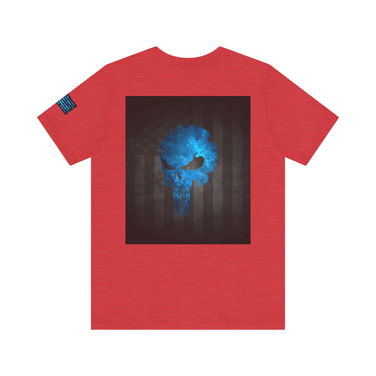 Blue Grunge Punisher Skull – Neon Grunge Vigilante Graphic for Shirts, Decals & Prints