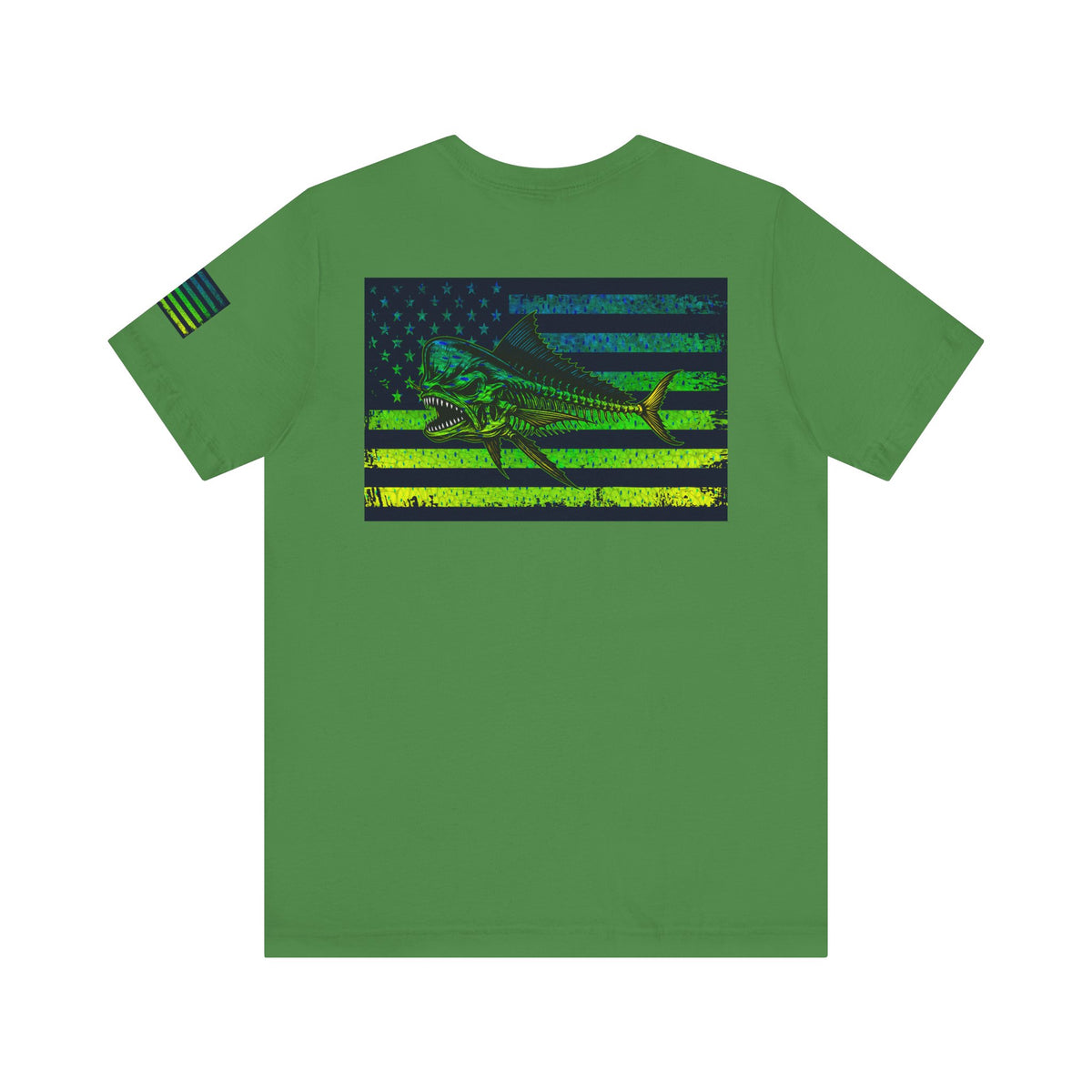 The Mahi Angler Grunge American Flag Tee, Patriotic USA Shirt, Vintage American Flag