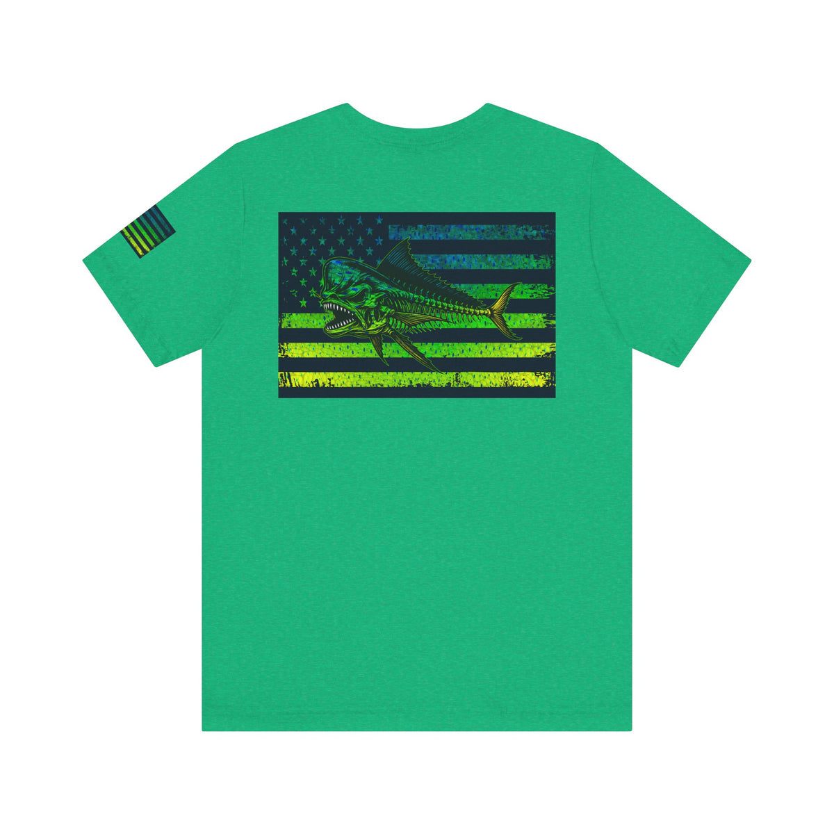 The Mahi Angler Grunge American Flag Tee, Patriotic USA Shirt, Vintage American Flag