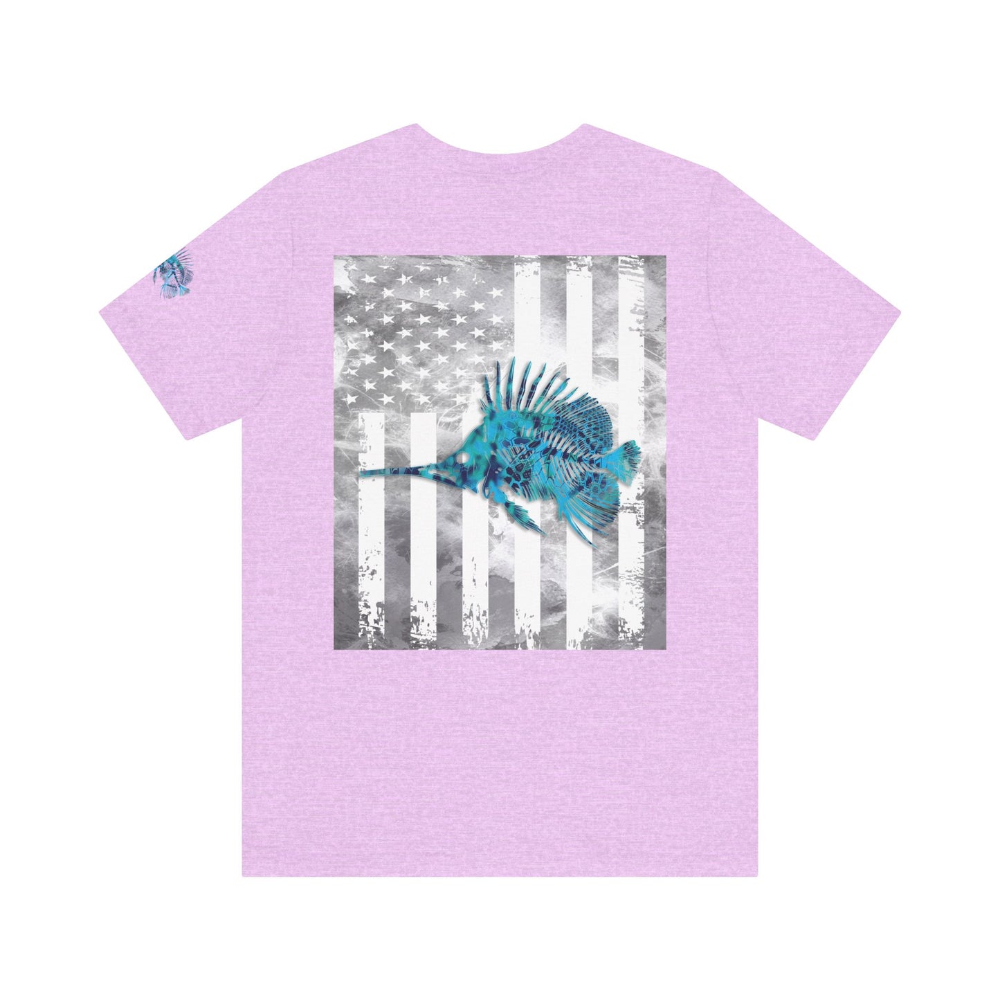 Fish Skeleton Grunge American Flag Tee, Patriotic Fishing Shirt, Vintage USA Bones, Fourth of July Apparel,