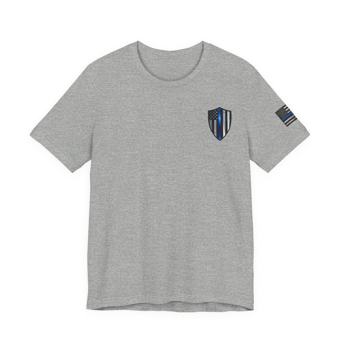 Grunge Spartan Helmet Thin Blue Line American Flag T-Shirt – Honor & Valor Police Tribute Tee