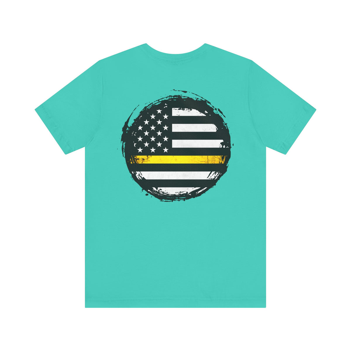 Thin Yellow Line American Flag Tee, Dispatcher Gift, Unisex T-Shirt, 911 Operator Shirt, Patriotic Graphic Tee