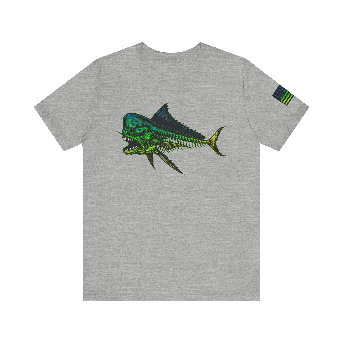 The Mahi Angler Grunge American Flag Tee, Patriotic USA Shirt, Vintage American Flag