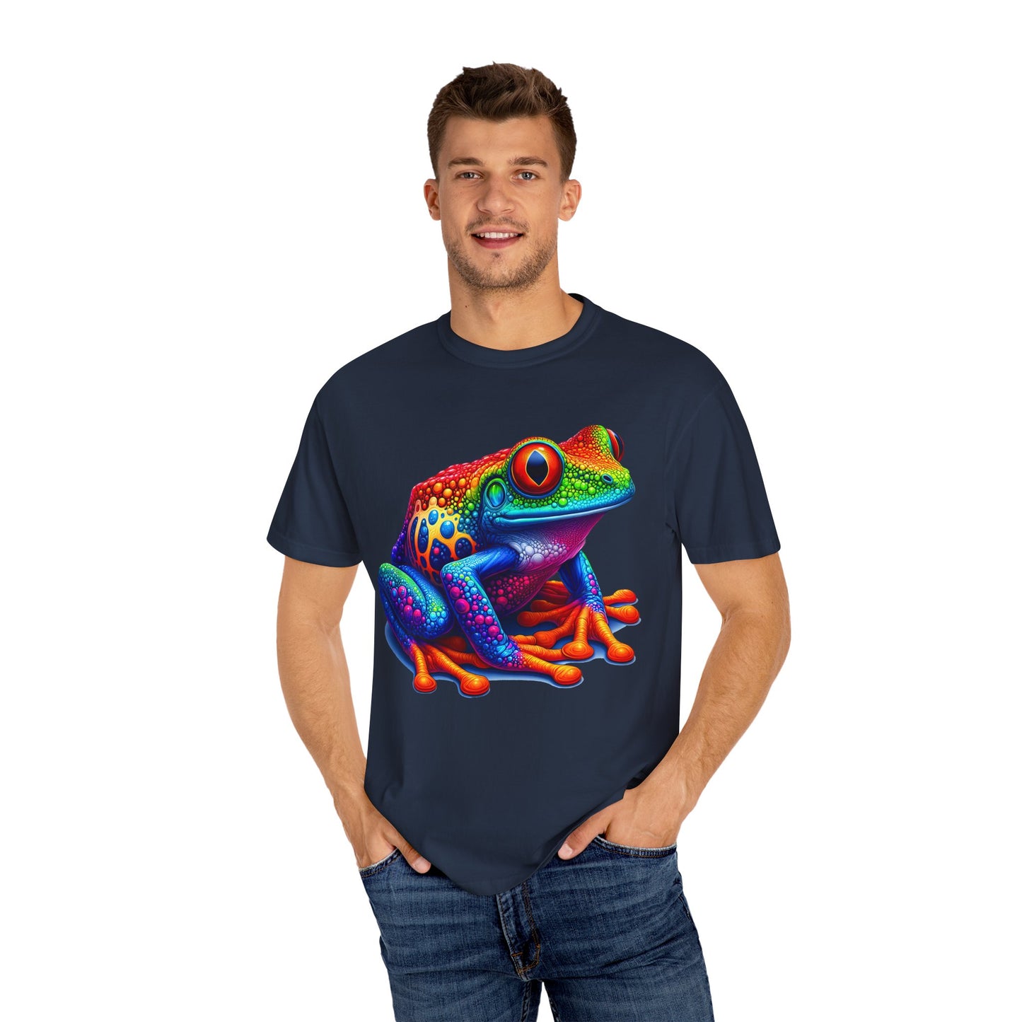 Frog T-Shirt | Unisex Garment-Dyed Tee for Nature Lovers, Eco-Friendly Gift, Birthday, Summer Vibe, Outdoor Adventure