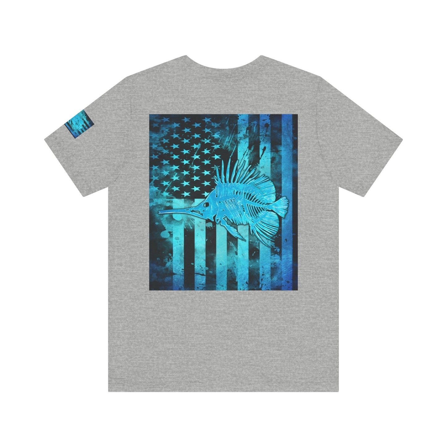 Fishing Angler American Flag Tee, Patriotic USA Shirt, Vintage American Flag