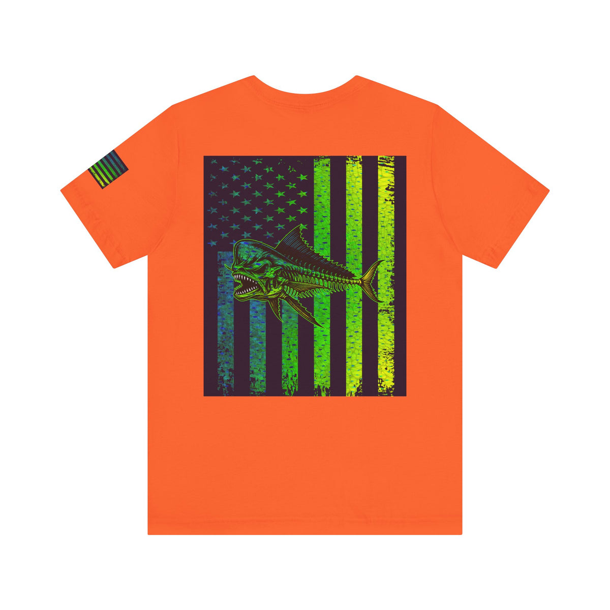 Mahi Mahi Skin Grunge American Flag Tee, Patriotic USA Shirt, Vintage American Flag