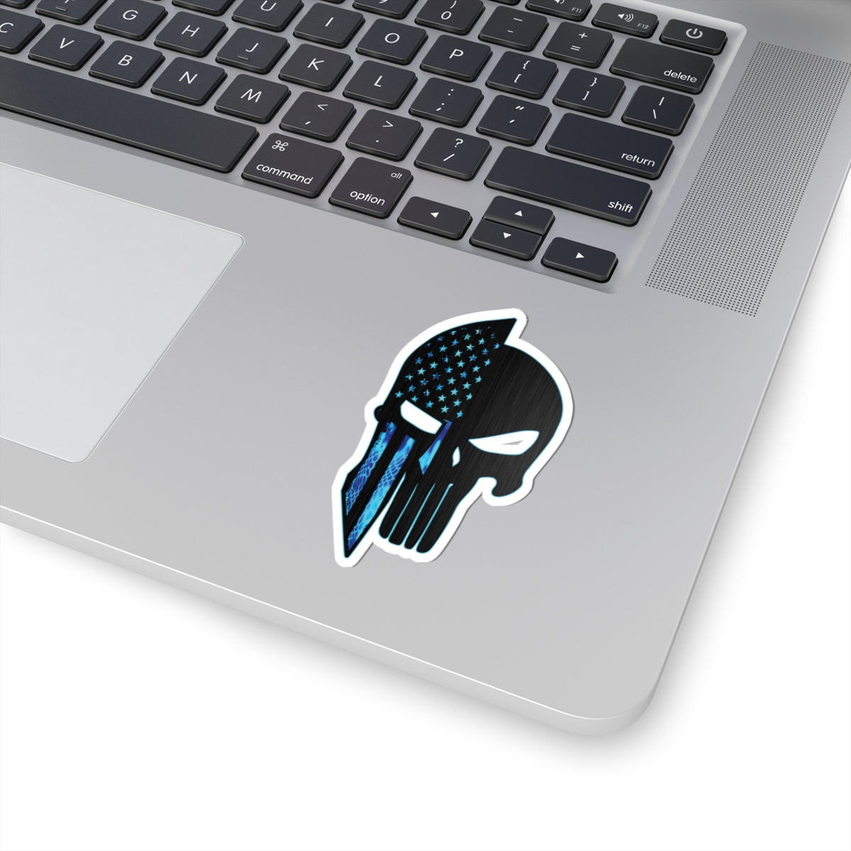Blue Spartan Warrior Skull Thin Blue Line Police Support Sticker ArtKiss-Cut Stickers