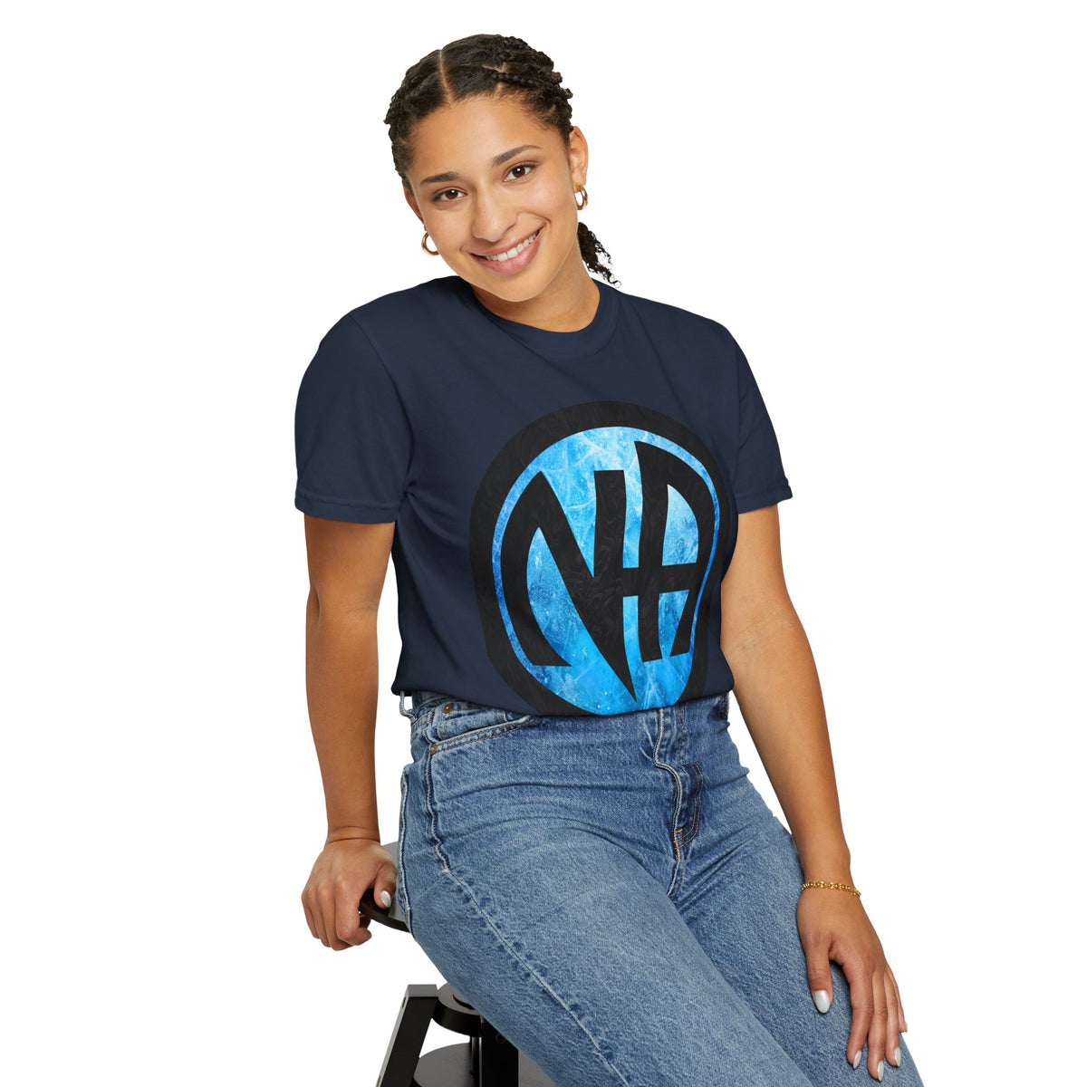 Narcotics Anonymous NA Logo – Blue Ice & Black Recovery Symbol Art T-Shirt, Recovery T-Shirt