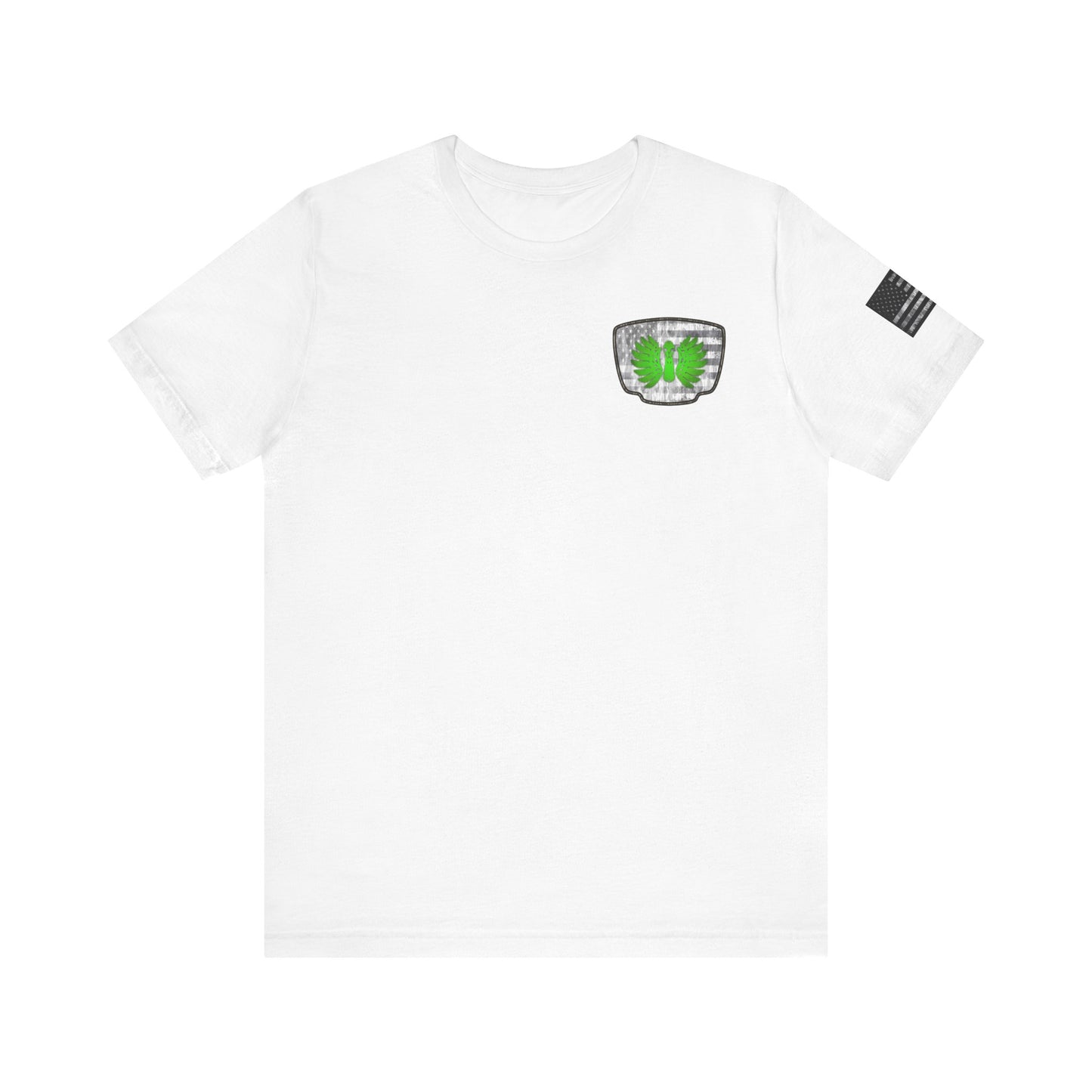 Duck Skull Hunting Badge T-Shirt – Mossy Camo Print, Crossed Guns & Duck Skull Graphic