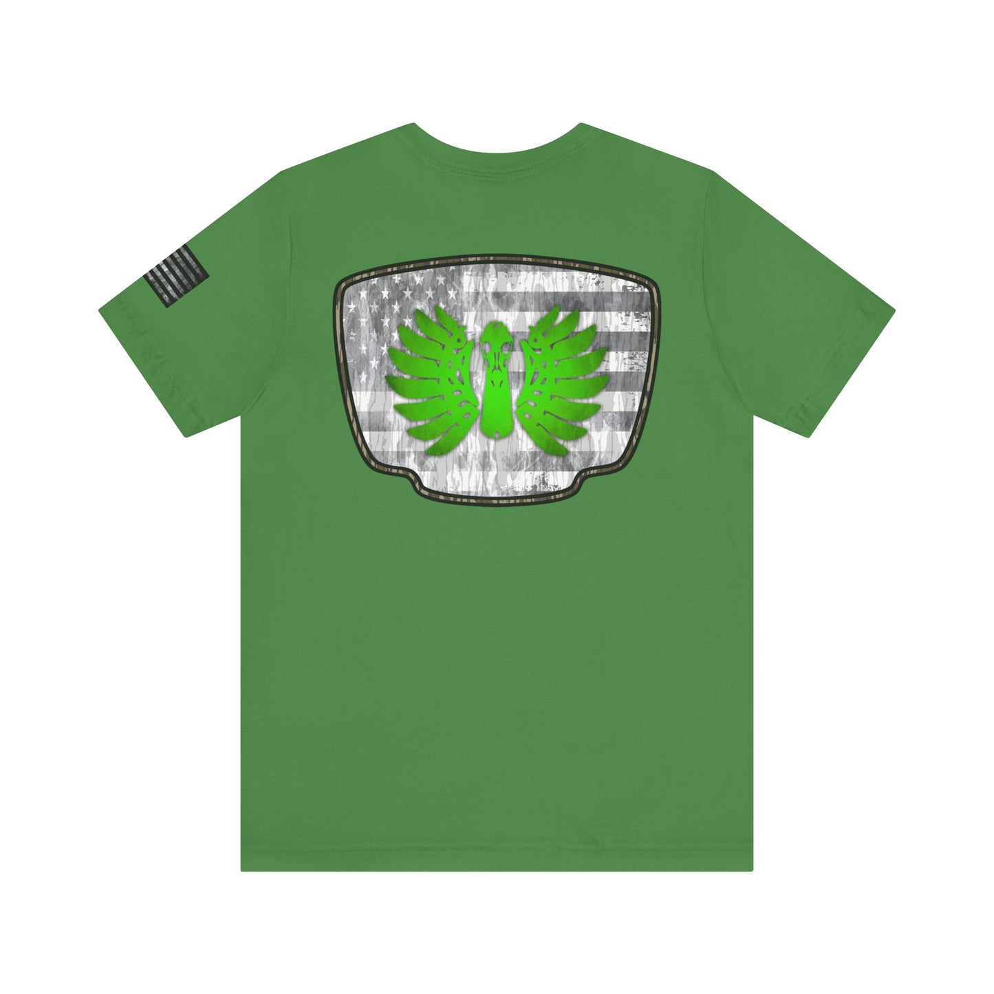 Duck Skull Hunting Badge T-Shirt – Mossy Camo Print, Crossed Guns & Duck Skull Graphic