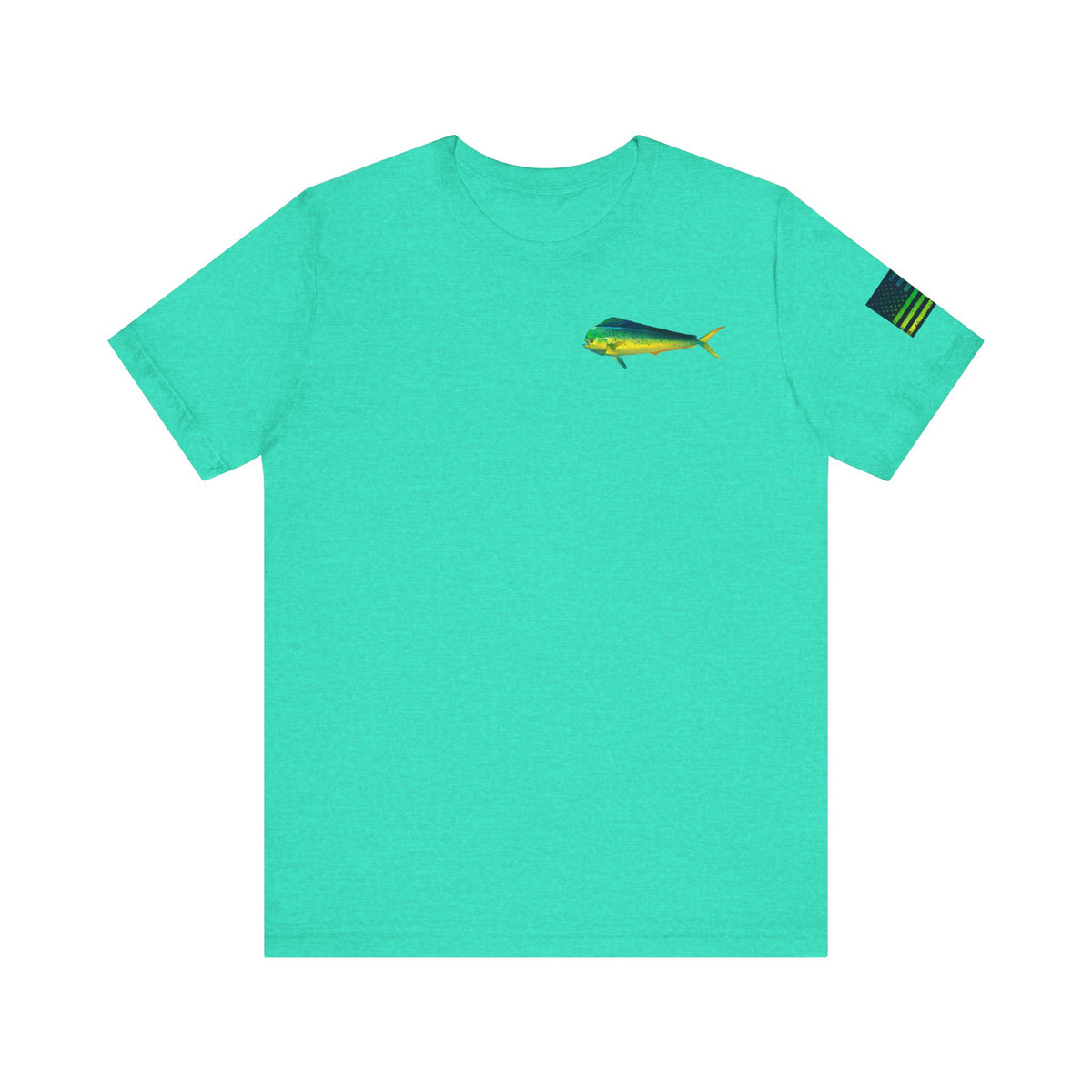 Mahi Mahi American Flag Fishing T-Shirt – Bold Offshore Graphic Tee