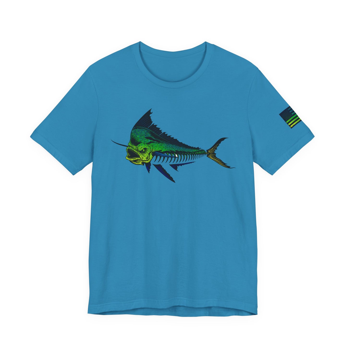 Mahi Angler Grunge American Flag Tee, Patriotic USA Shirt, Vintage American Flag