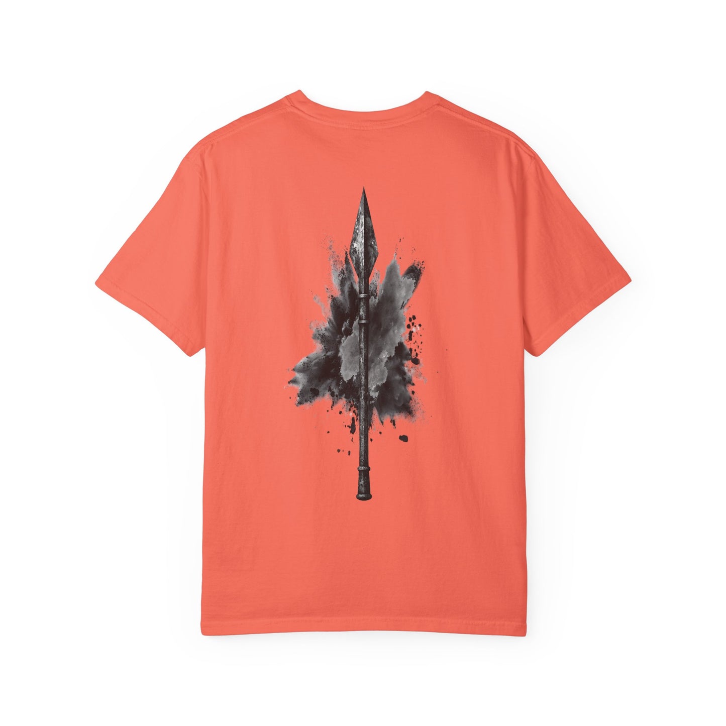 Spartan Warrior T-Shirt – Greek Helmet Circle Design Front & Spear Back | Warrior Graphic Tee