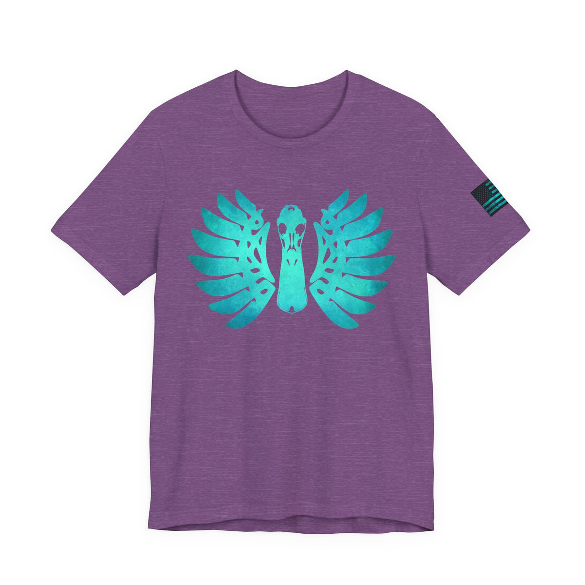 Duck Skull Wings T-Shirt – Ice Blue Bone-Wing Design, 100% Airlume Cotton Hunting Tee, Breathable & Durable Outdoor Shirt