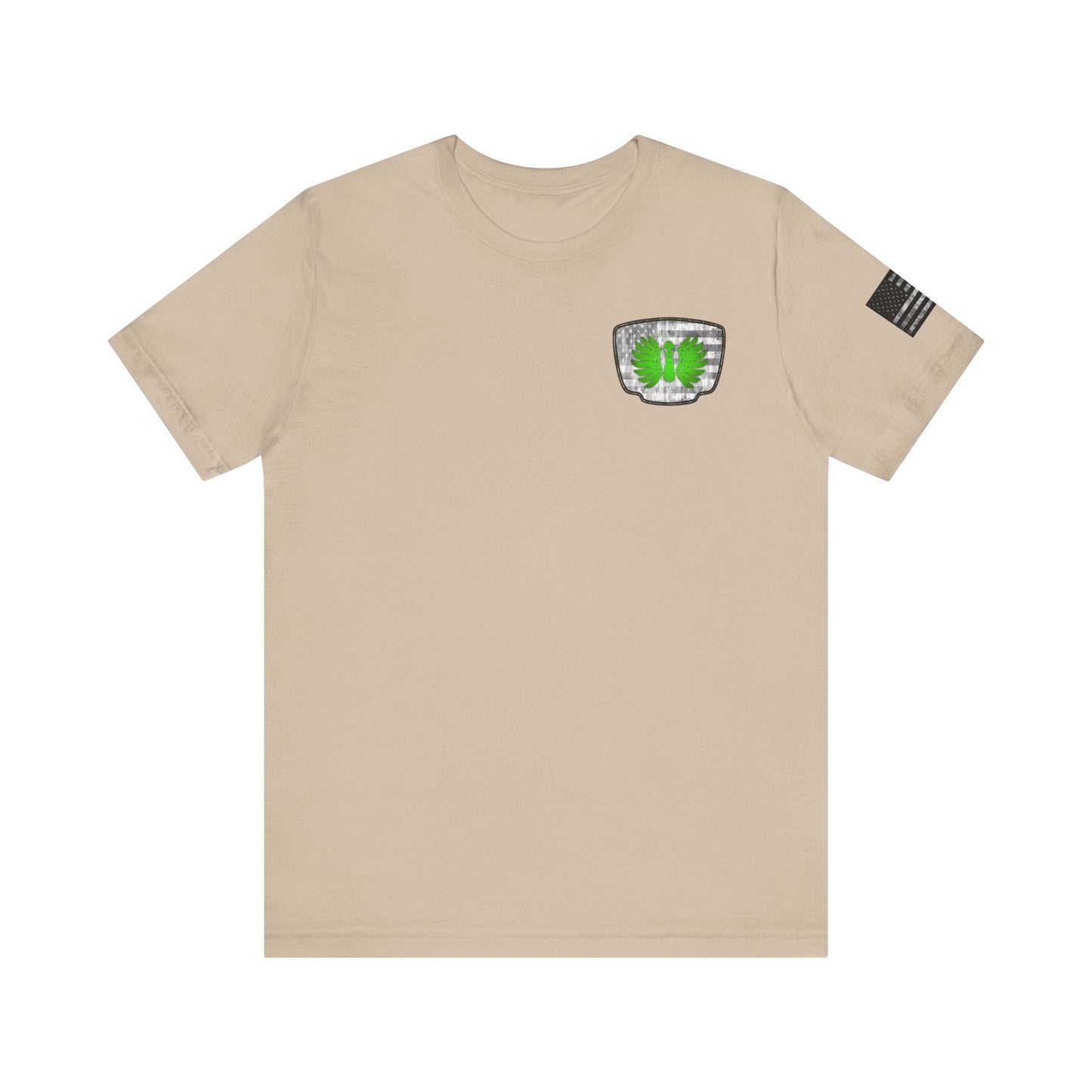 Duck Skull Hunting Badge T-Shirt – Mossy Camo Print, Crossed Guns & Duck Skull Graphic