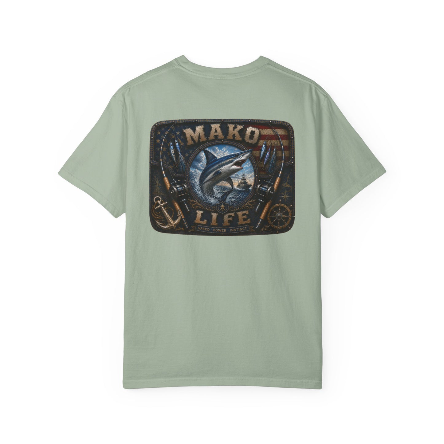 Mako Life T-Shirt — Vintage Marlin & Anchor Fishing Tee