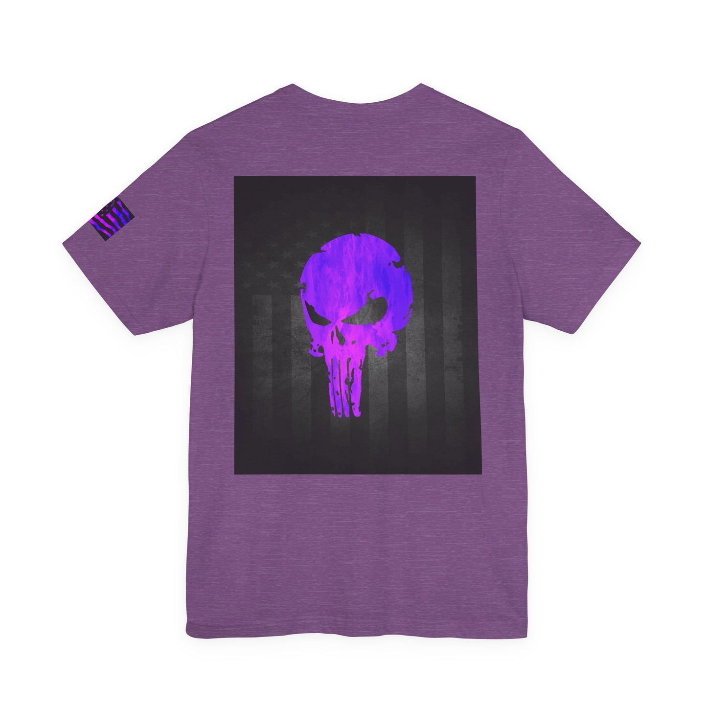 Purple Grunge Punisher Skull – Neon Grunge Vigilante Graphic for Shirts, Decals & Prints