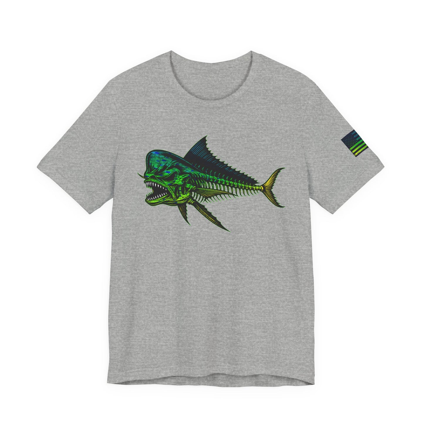 The Mahi Angler Grunge American Flag Tee, Patriotic USA Shirt, Vintage American Flag