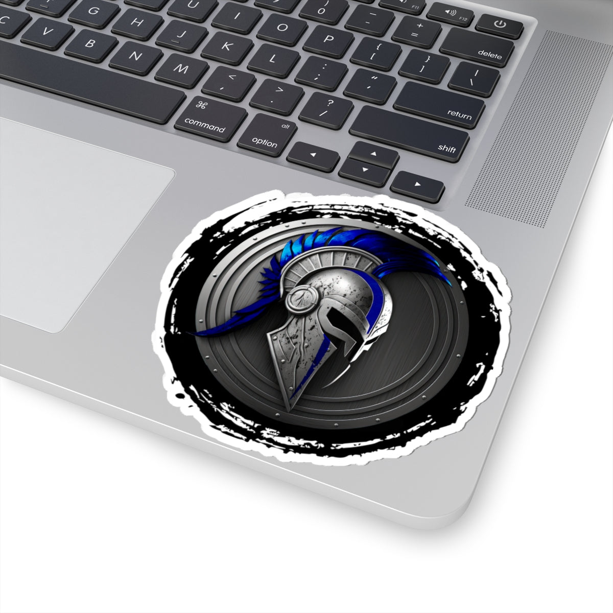 Spartan Warrior Thin Blue Line Police Support Sticker ArtKiss-Cut Stickers