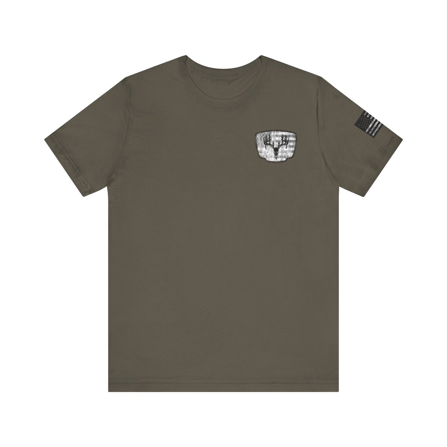 Patriotic Deer Skull Antler Hunting T-Shirt