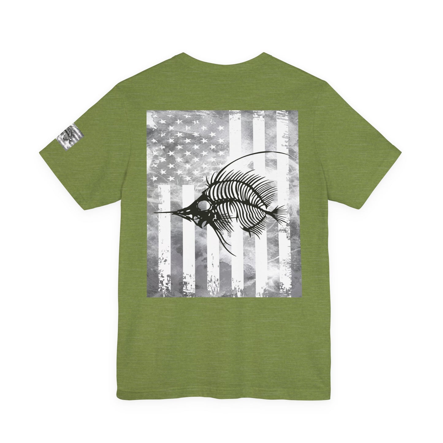 SwordFish Skeleton Grunge American Flag Tee, Patriotic USA Shirt, Vintage American Flag