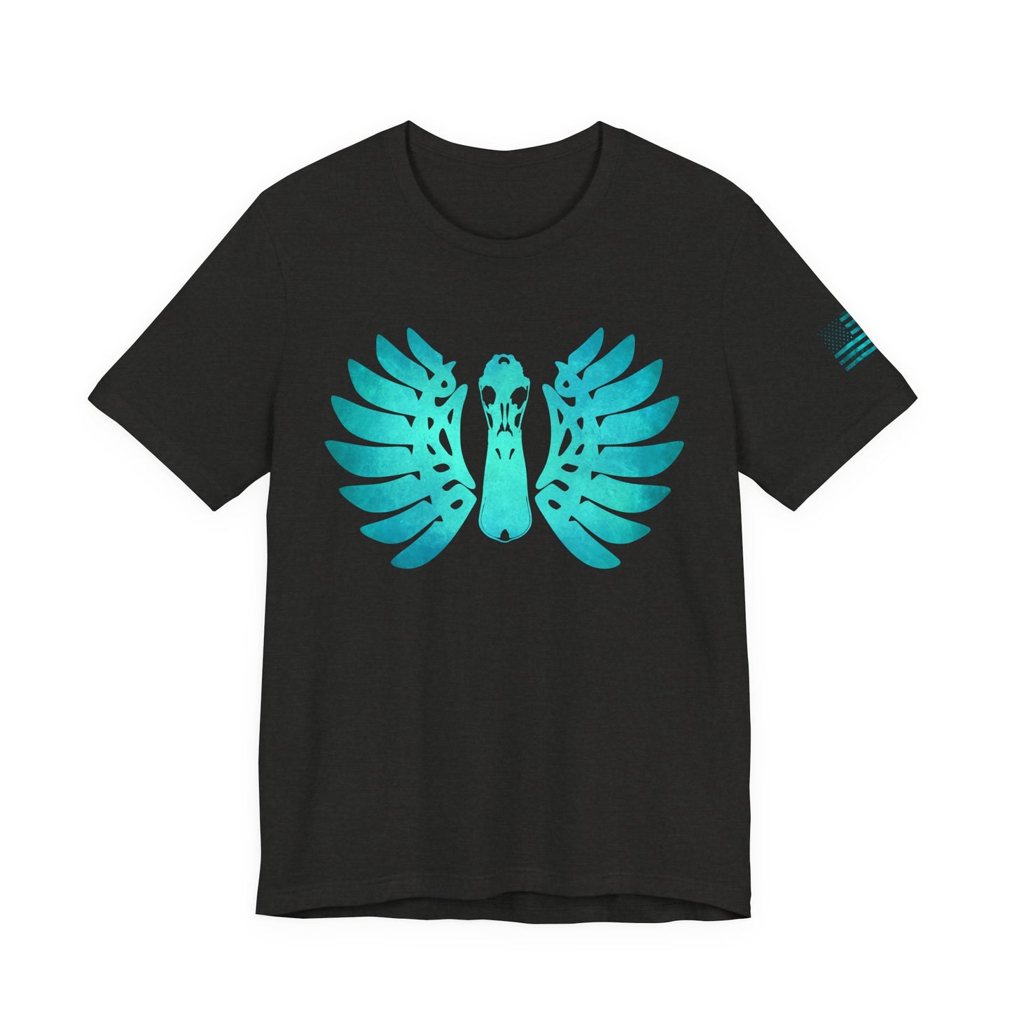 Duck Skull Wings T-Shirt – Ice Blue Bone-Wing Design, 100% Airlume Cotton Hunting Tee, Breathable & Durable Outdoor Shirt