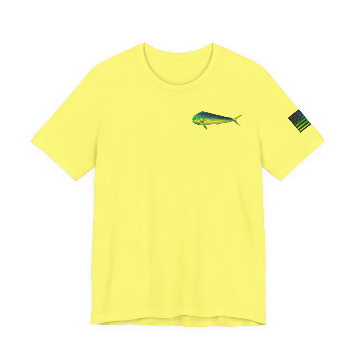 Mahi Mahi American Flag Fishing T-Shirt – Bold Offshore Graphic Tee