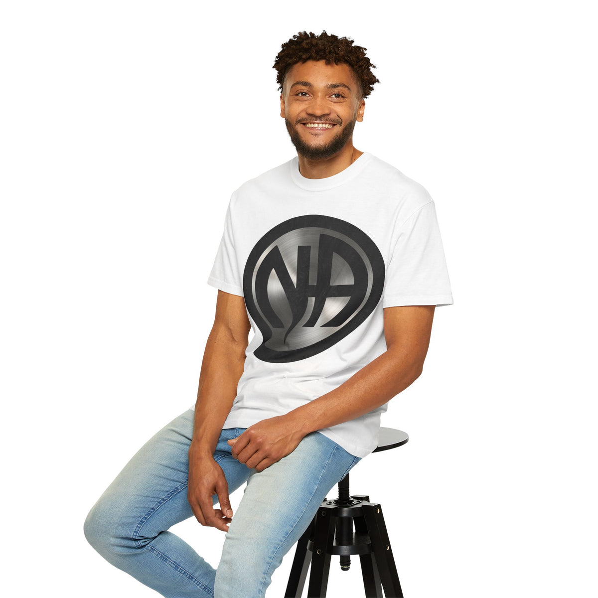 Narcotics Anonymous NA Logo – Metal & Black Recovery Symbol Art T-Shirt, Recovery T-Shirt
