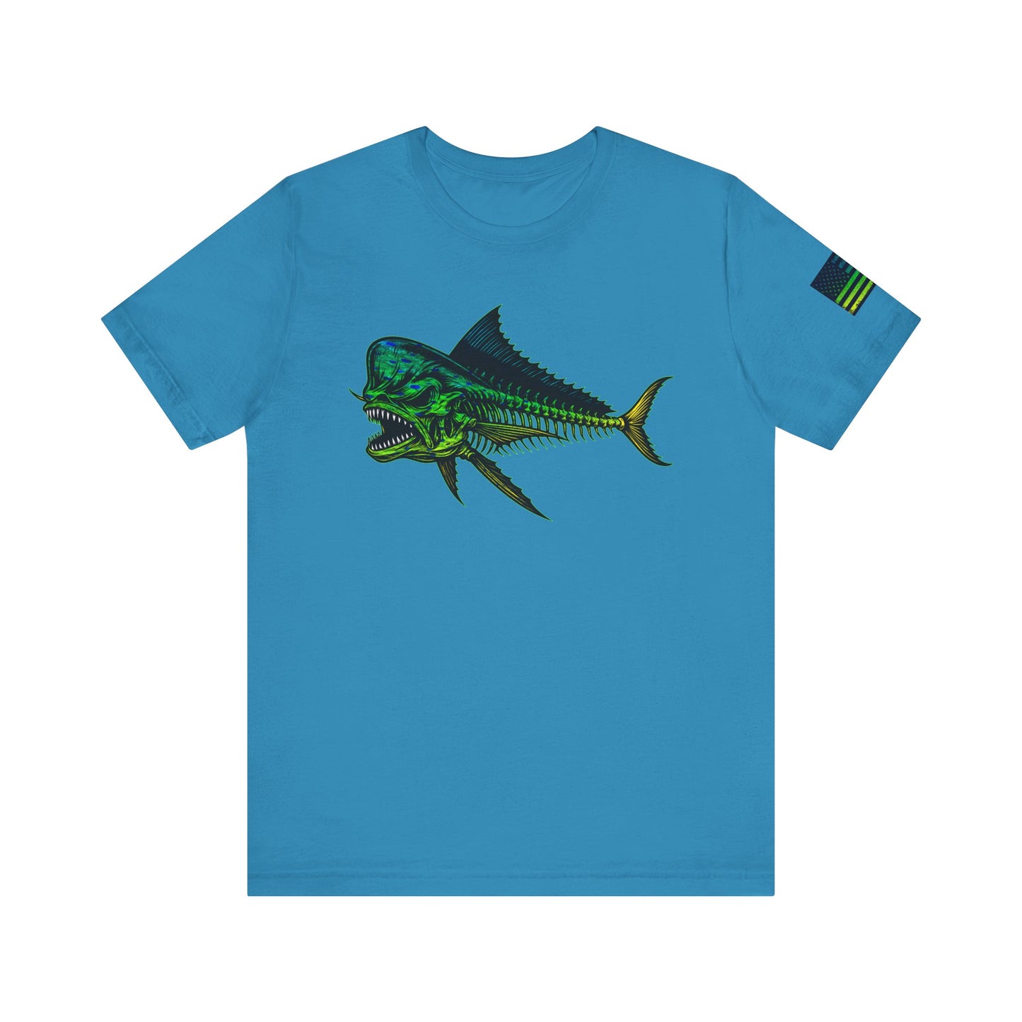The Mahi Angler Grunge American Flag Tee, Patriotic USA Shirt, Vintage American Flag