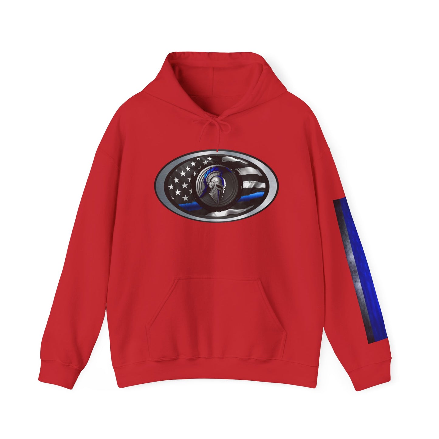 Spartan Hoodie, Thin Blue Line, American Flag, Patriotic Hoodie, Police Officer Gift, Law Enforcement Apparel