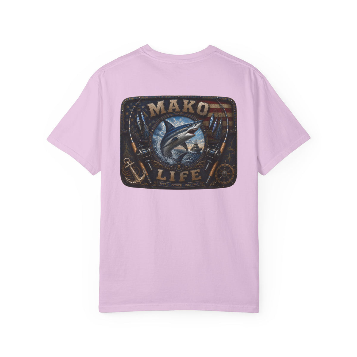 Mako Life T-Shirt — Vintage Marlin & Anchor Fishing Tee