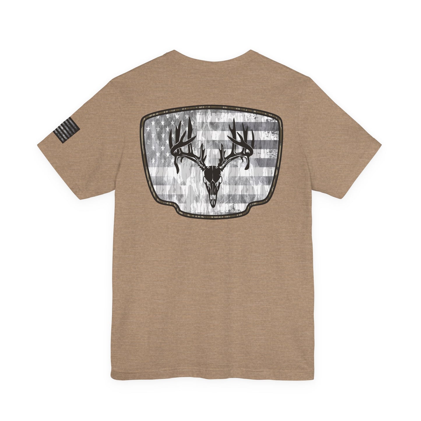 Patriotic Deer Skull Antler Hunting T-Shirt