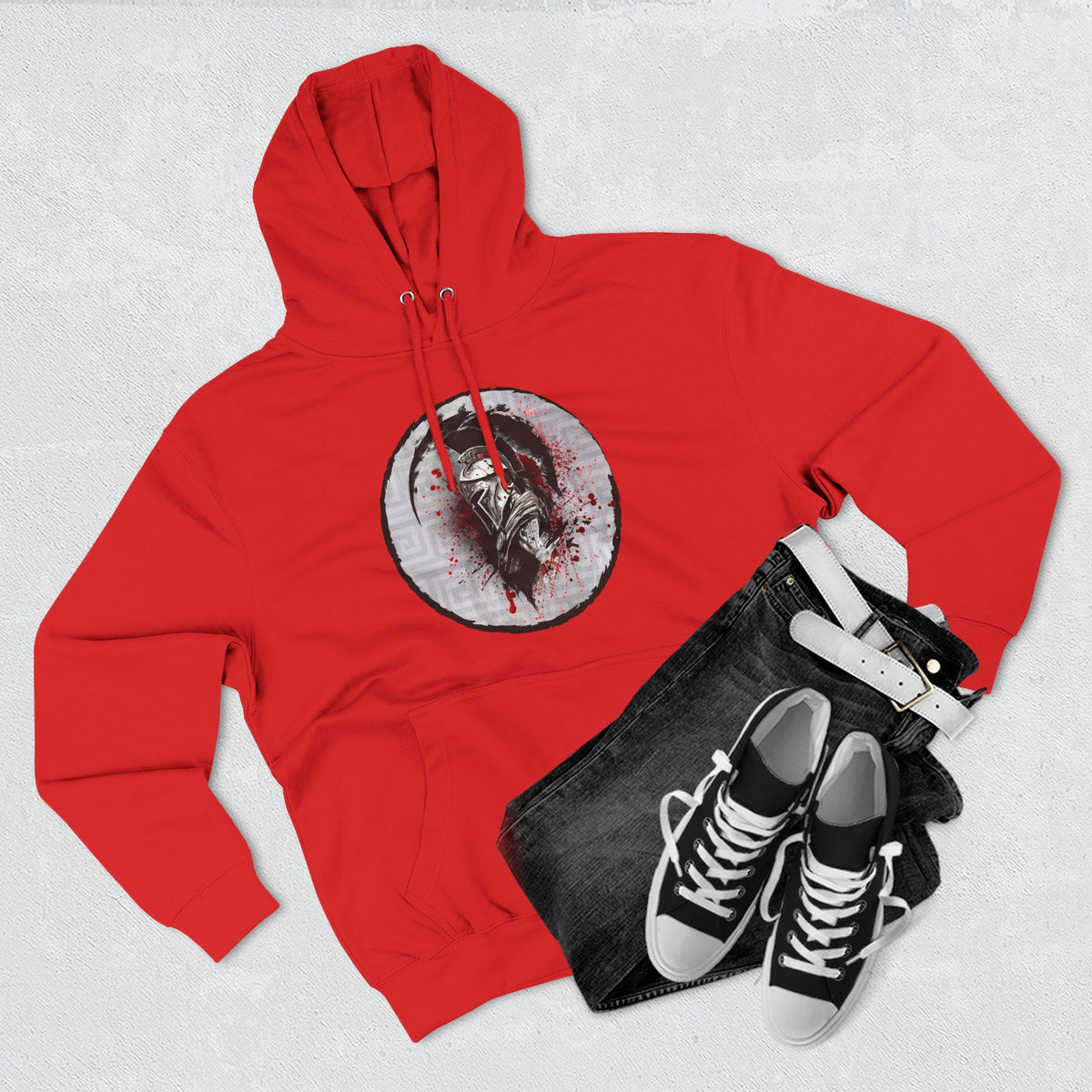 Three-Panel Fleece Hoodie Spartan Warrior