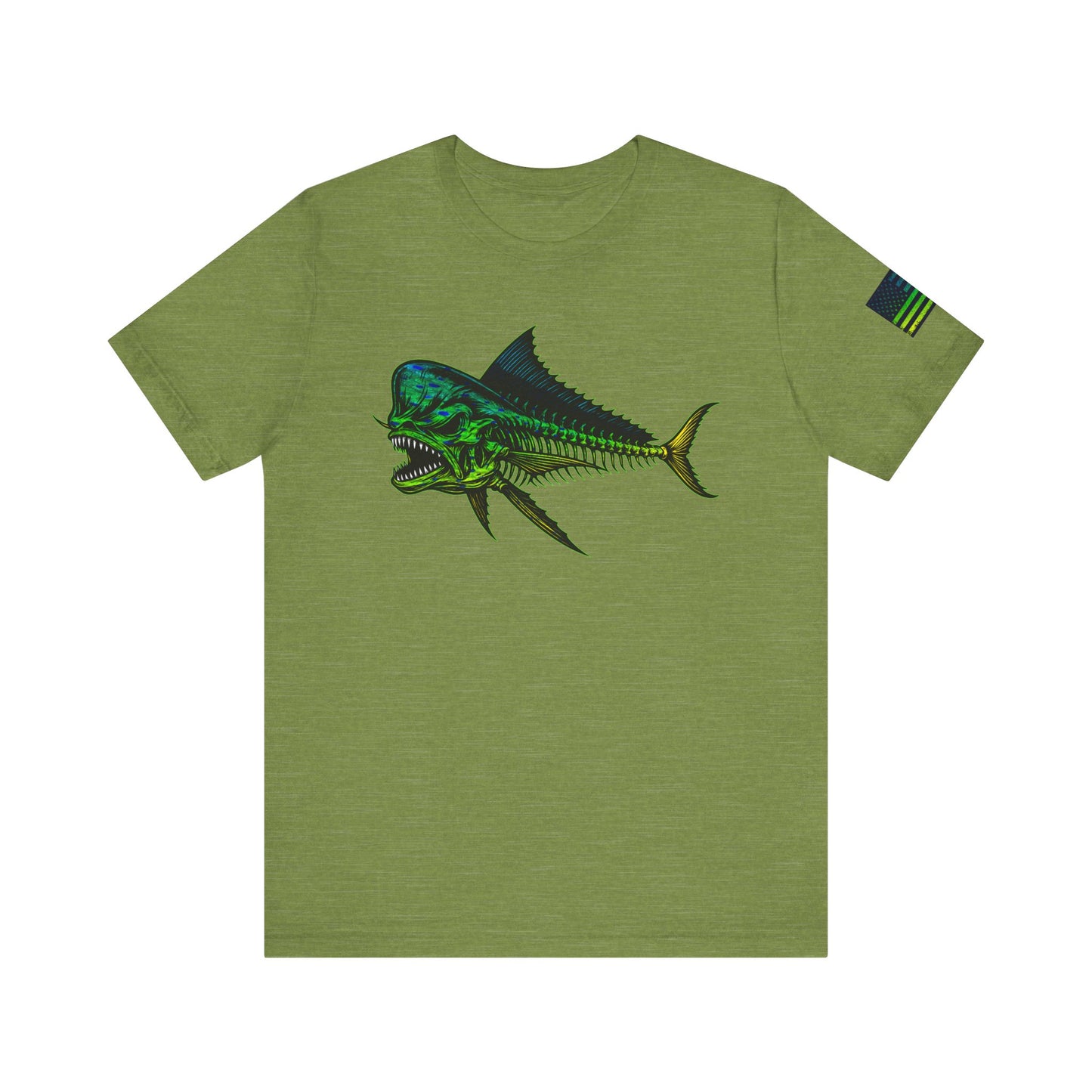 The Mahi Angler Grunge American Flag Tee, Patriotic USA Shirt, Vintage American Flag