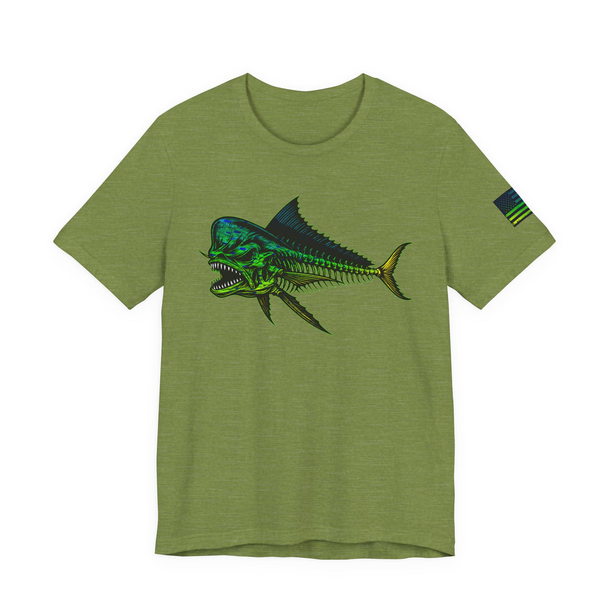 The Mahi Angler Grunge American Flag Tee, Patriotic USA Shirt, Vintage American Flag
