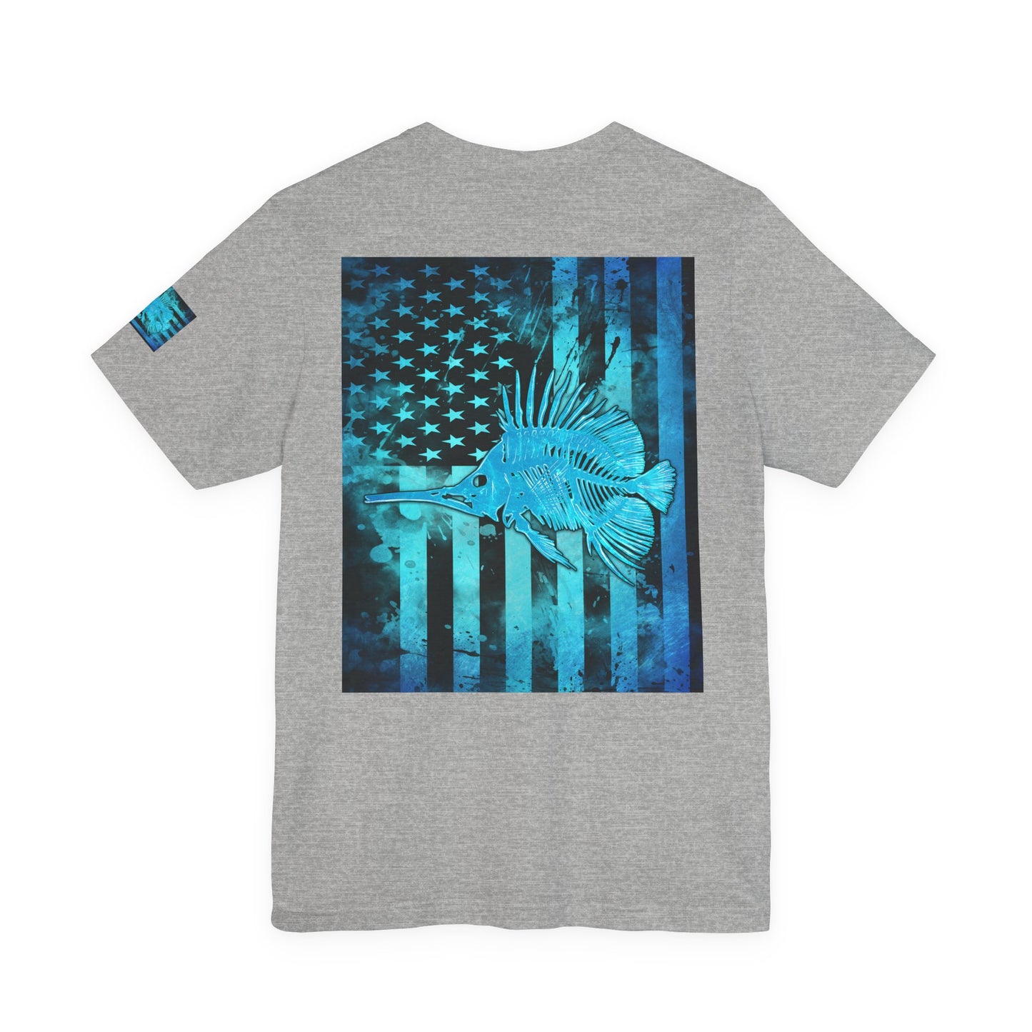 Fishing Angler American Flag Tee, Patriotic USA Shirt, Vintage American Flag