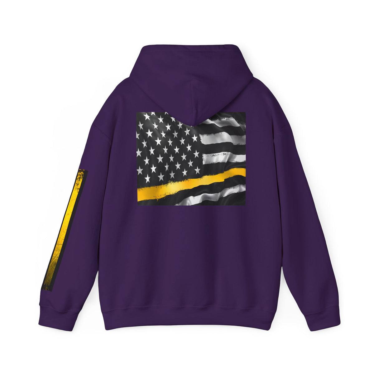 911 Dispatcher Thin Yellow Line American Flag Heart Hoodie, Dispatcher Hooded Sweatshirt, First Responder Gift, Patriotic