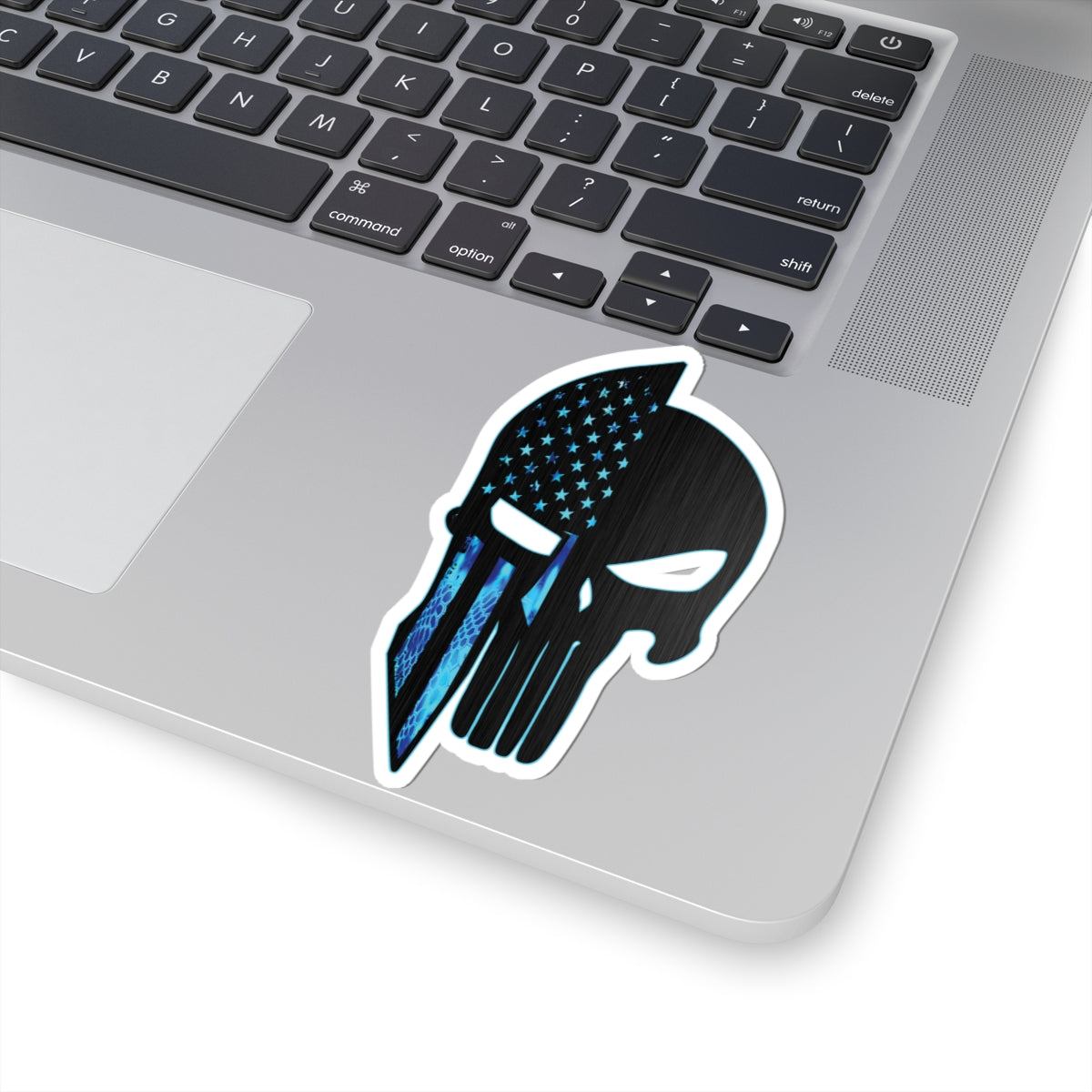 Blue Spartan Warrior Skull Thin Blue Line Police Support Sticker ArtKiss-Cut Stickers