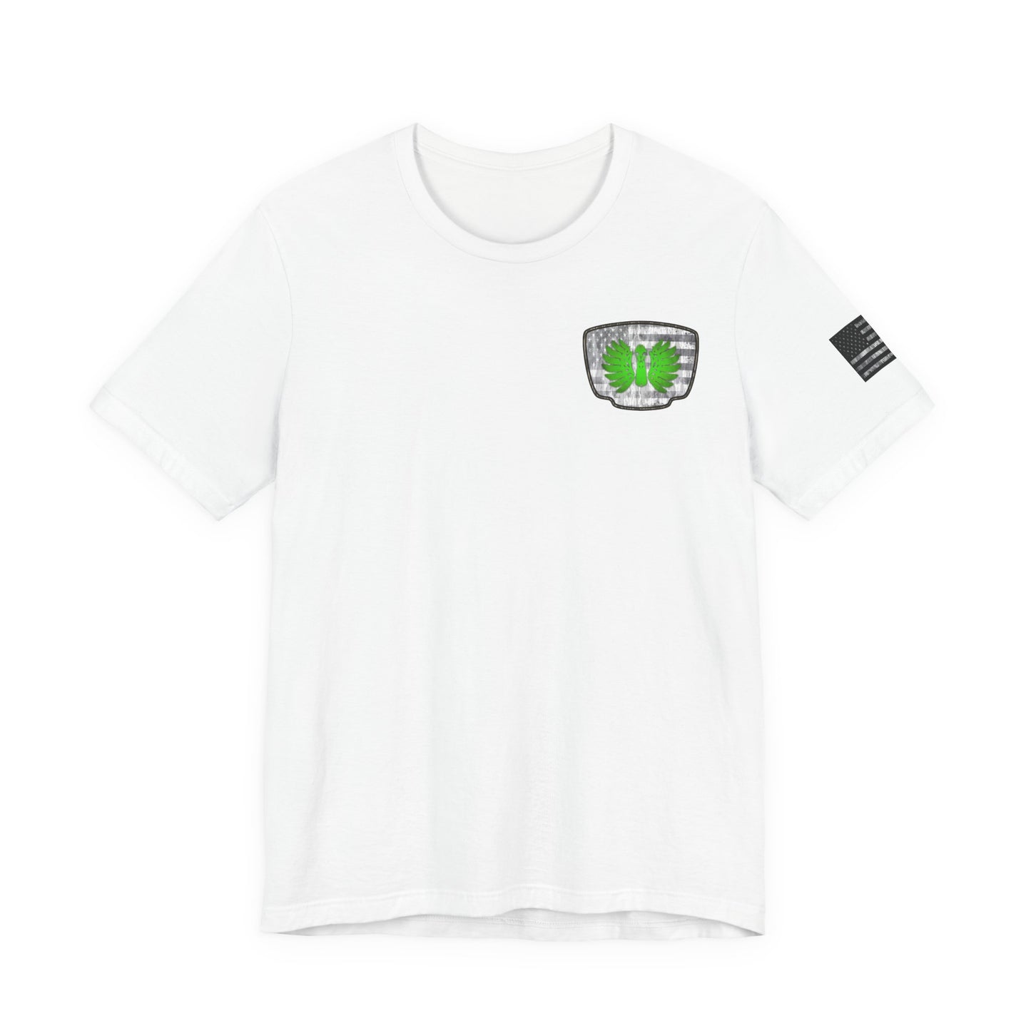 Duck Skull Hunting Badge T-Shirt – Mossy Camo Print, Crossed Guns & Duck Skull Graphic