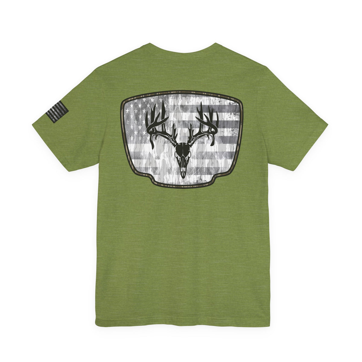 Patriotic Deer Skull Antler Hunting T-Shirt