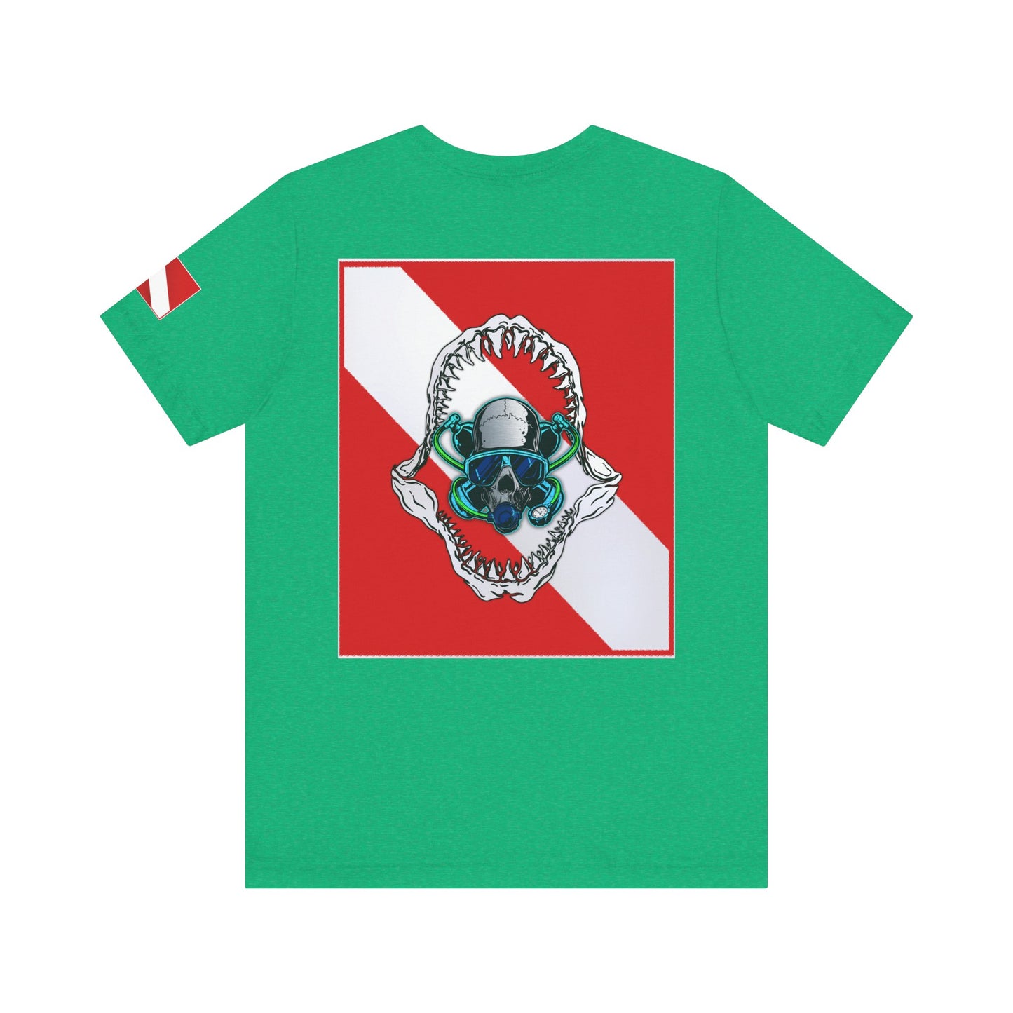 Scuba Skull Shark Graphic Tee, Dive Shirt, Beachwear, Summer Fashion, Gift for Ocean Lovers
