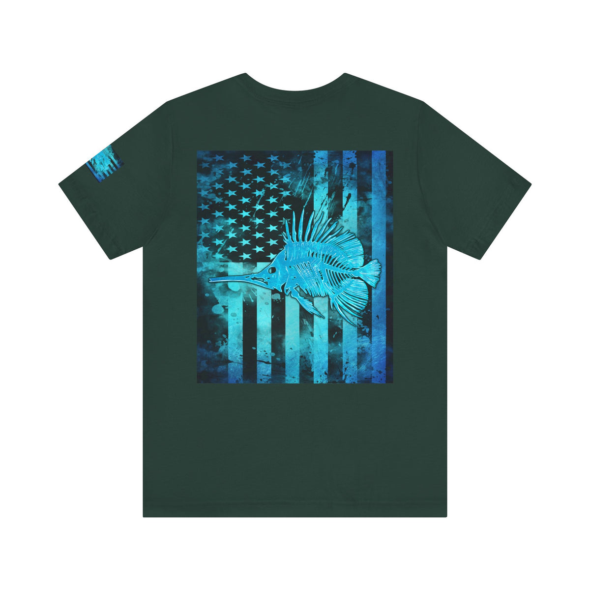 Fishing Angler American Flag Tee, Patriotic USA Shirt, Vintage American Flag