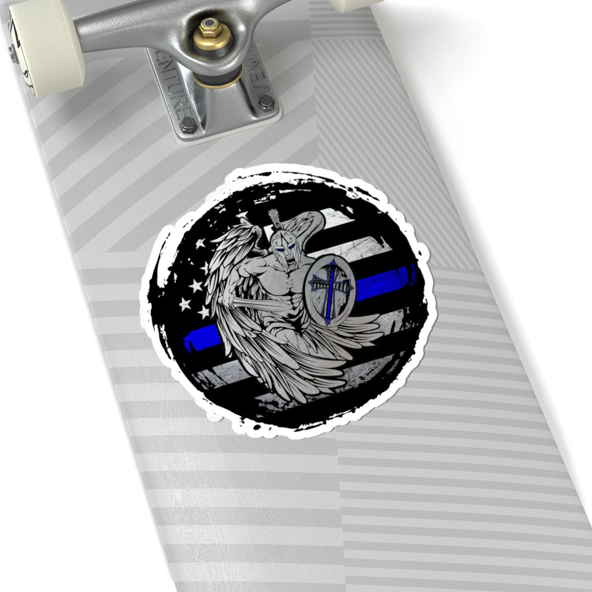 Spartan Warrior Thin Blue Line Police Support Sticker ArtKiss-Cut Stickers